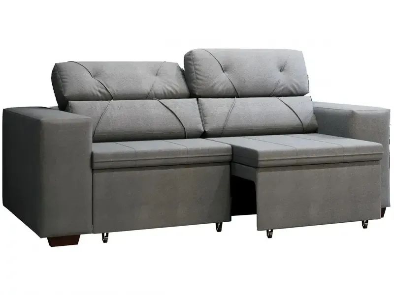 Sofá Retrátil Reclinável 3 Lugares Suede - Foto 2