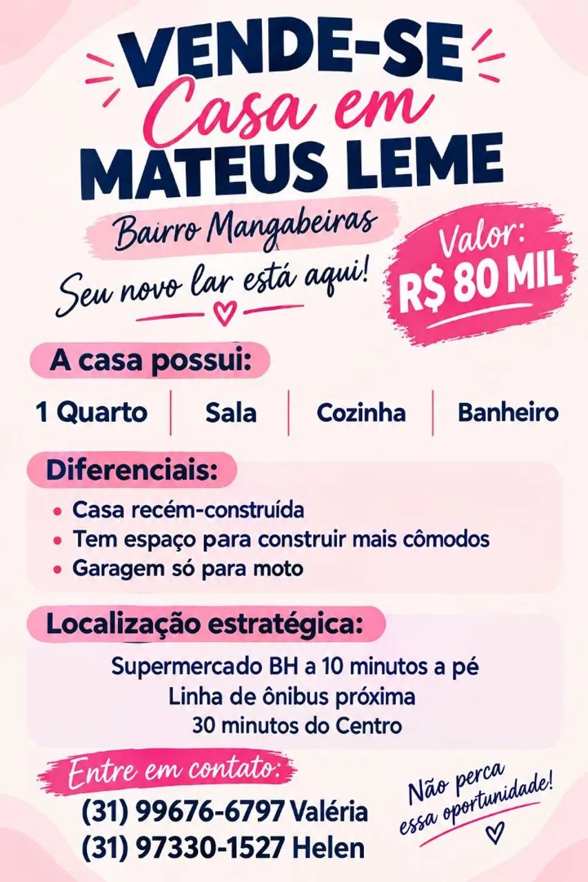VENDO CASA MATEUS LEME 