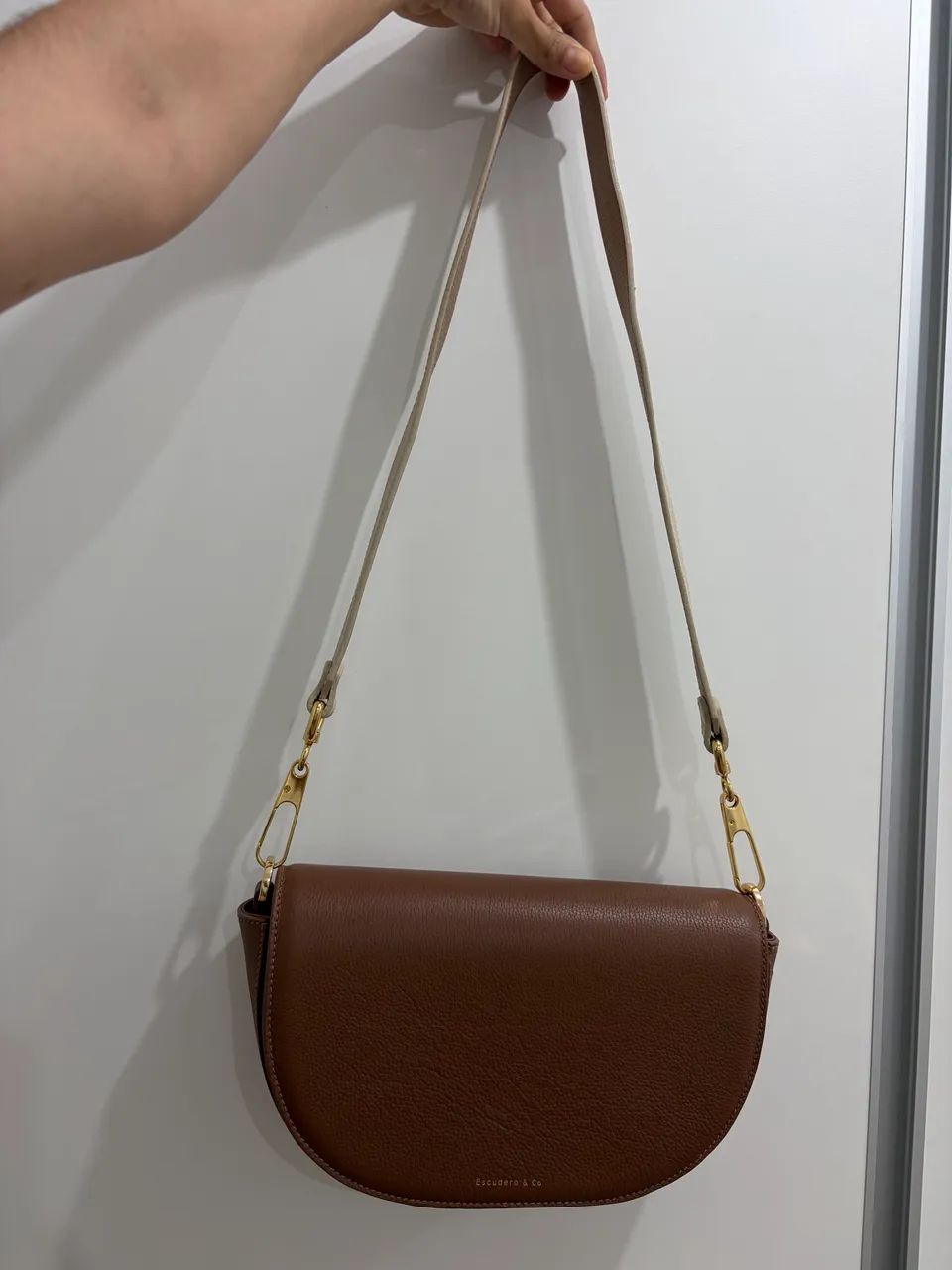 bolsa de couro marrom escudero nova