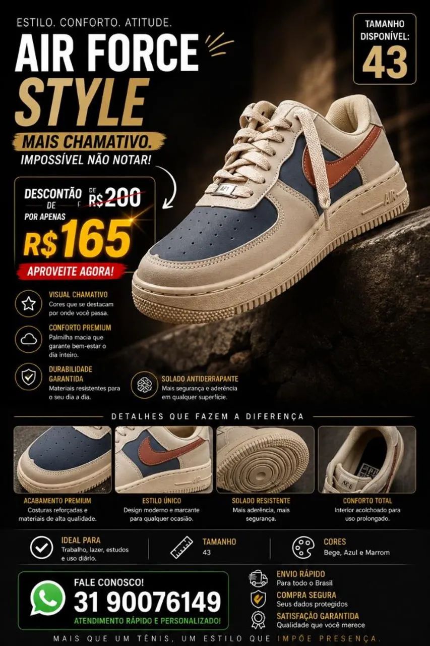 Tênis Nike Air Force linha Premium