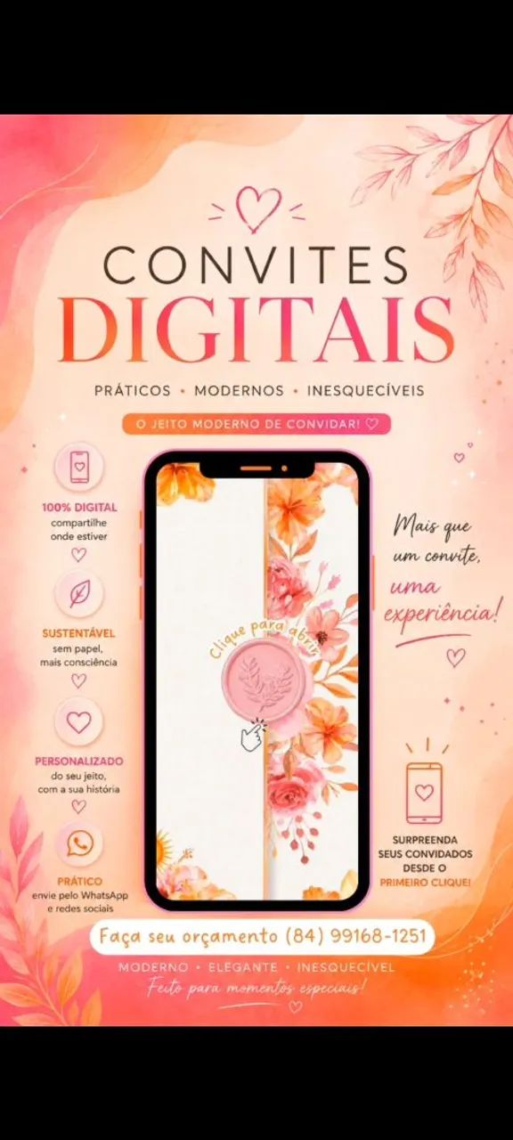 Convite e digital personalizado 