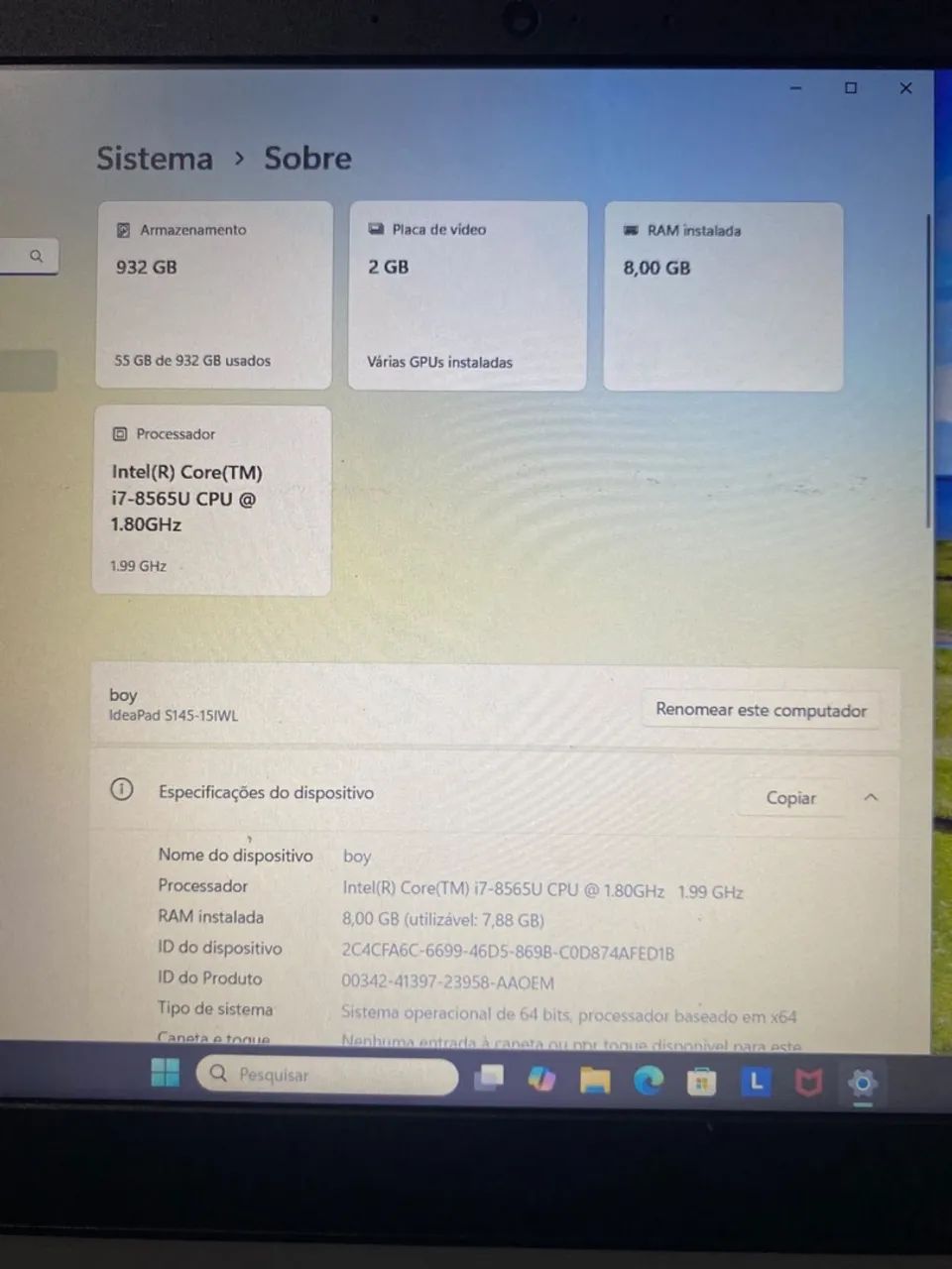 Notebook Lenovo IdeaPad i7 - Foto 3