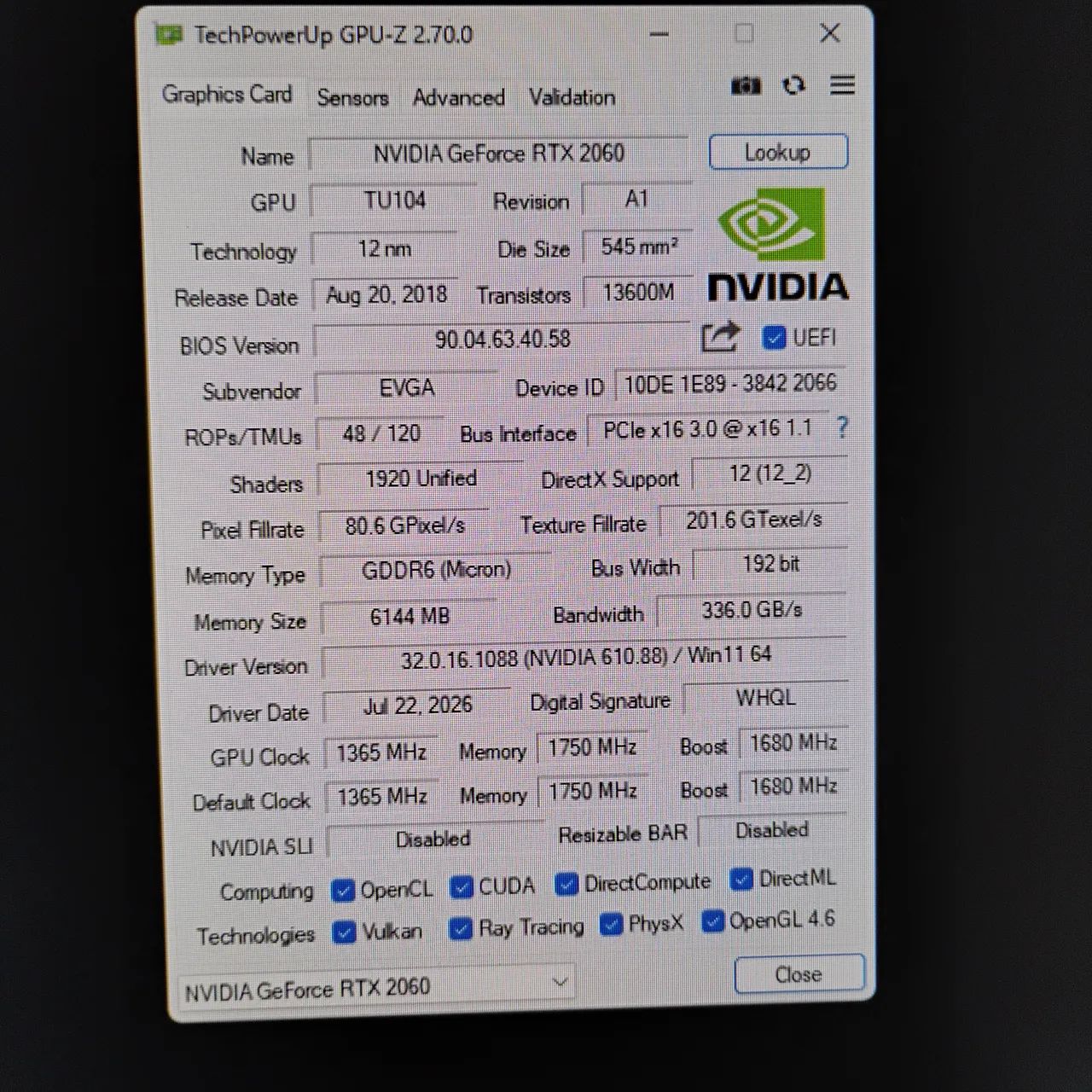 Rtx 2060 6 gb