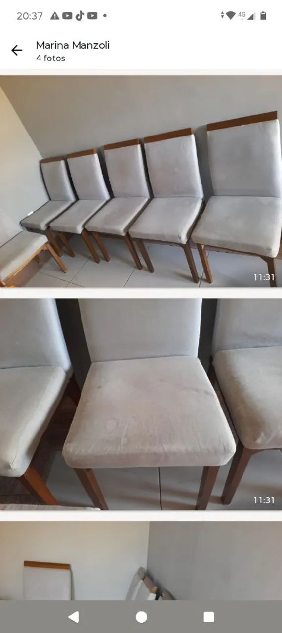 Vendo 06 cadeiras para mesa de jantar. - Foto 4