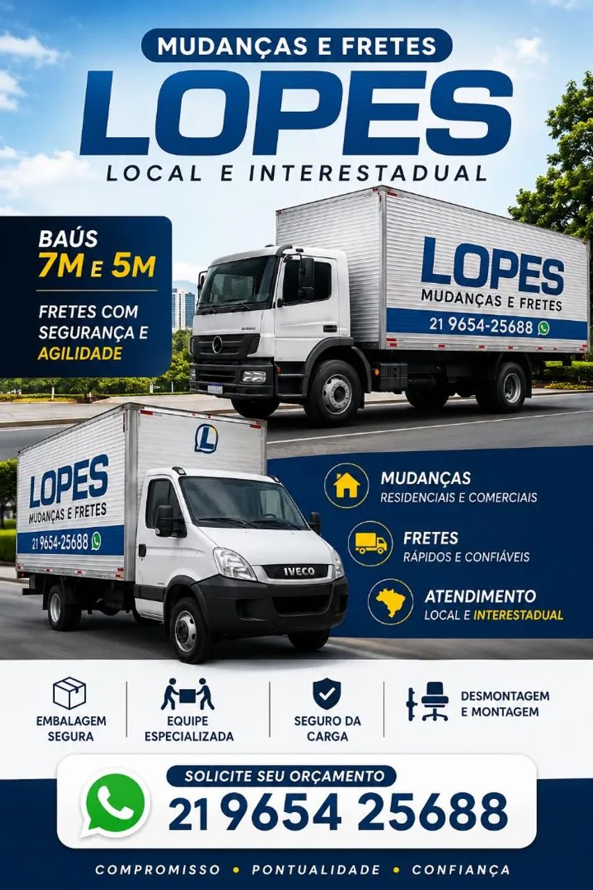 Fretes mudança Lopes caminhão médio e grande 