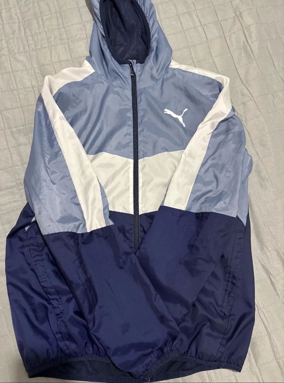 Corta vento Puma Azul e Branco 