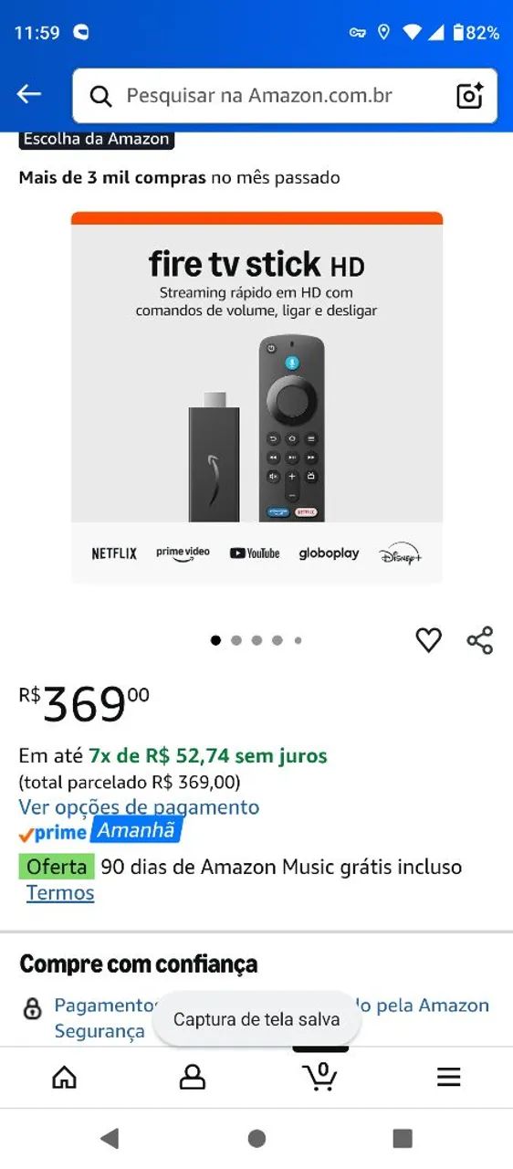 Fire stick Tv Novo 