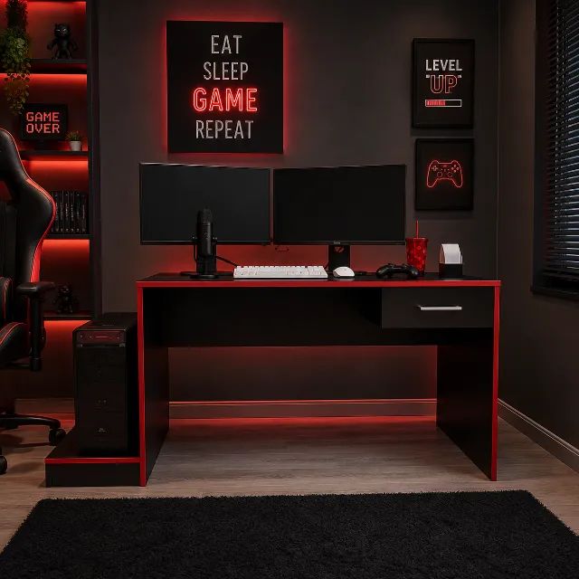 MESA GAMER Nova Ampla Moderna