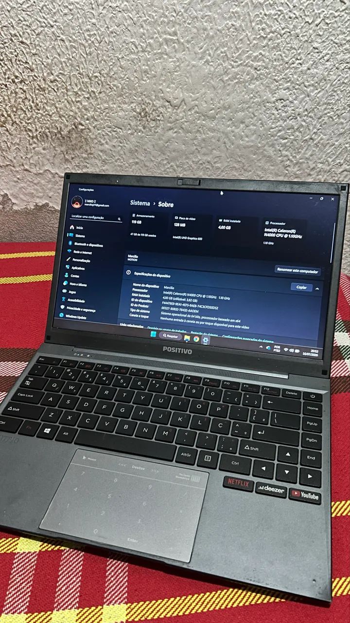 Notebook Positivo Motion Celeron N4000 4GB RAM SSD 120GB - Foto 4