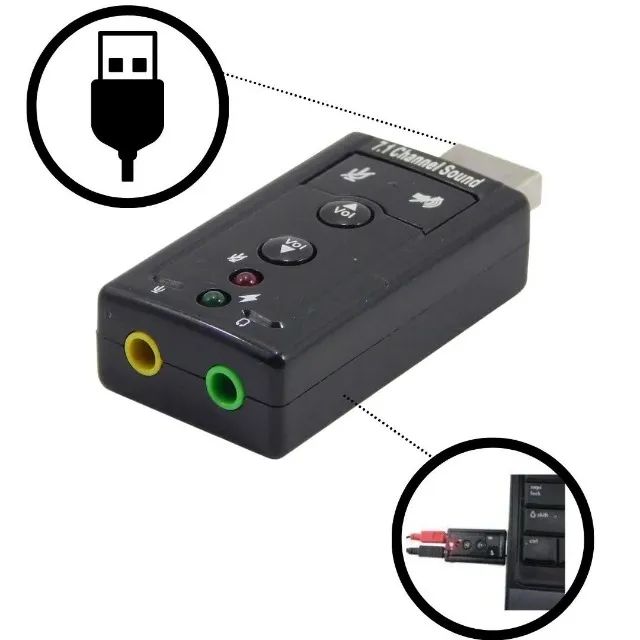 Placa de Som Externa USB (PC ou NOTEBOOK) - Foto 2