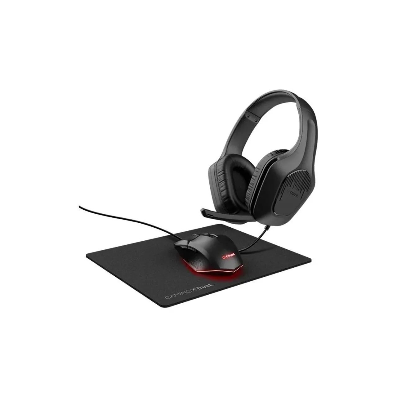 Kit Gamer GXTrust 790 Headset com Microfone, Mouse, Mousepad