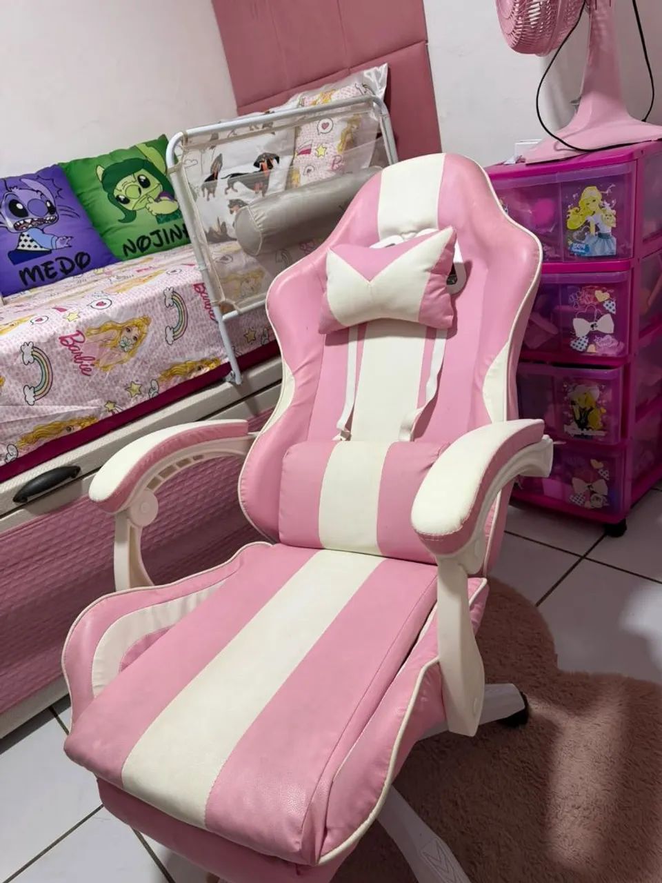 Cadeira Game Rosa  - Foto 5