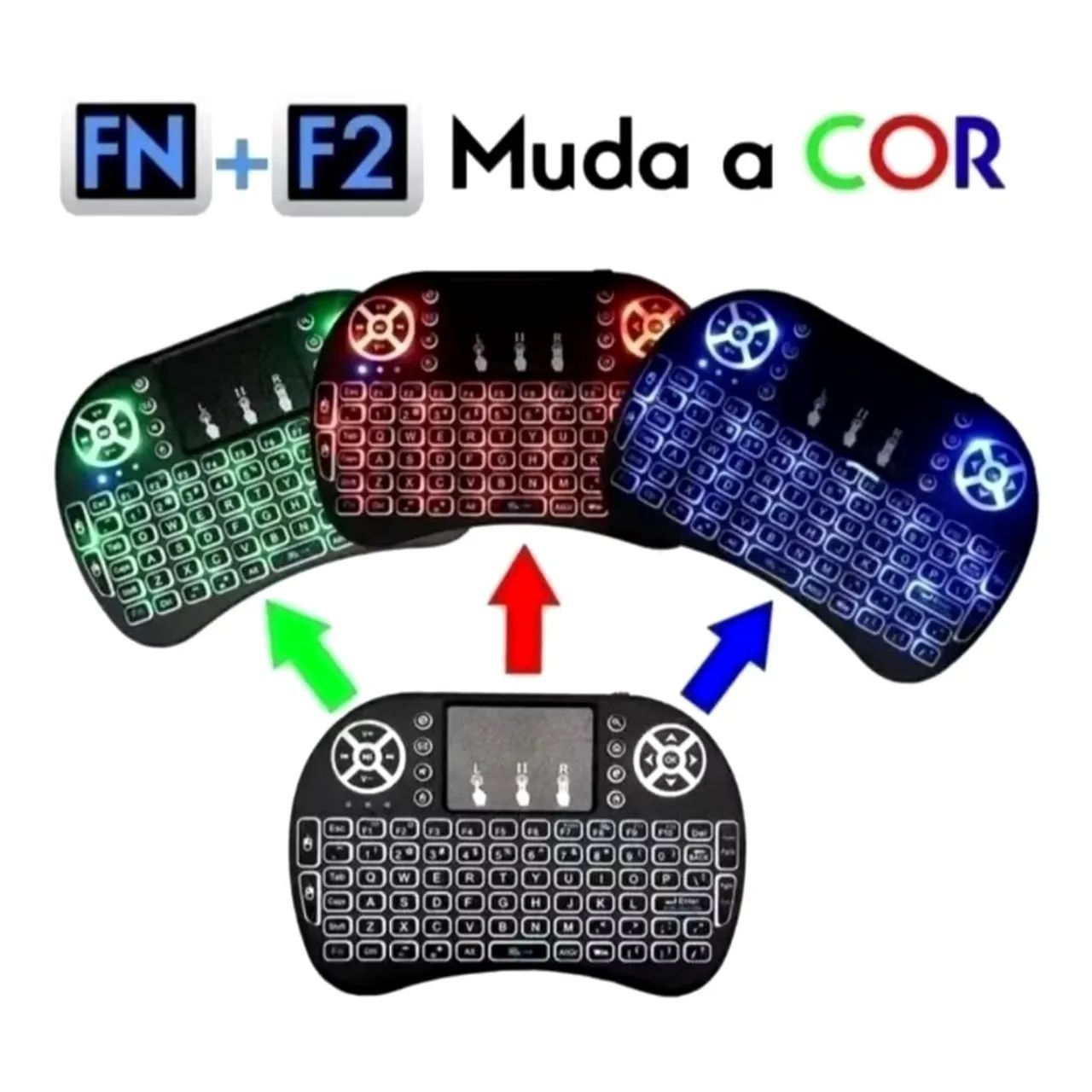 Mini Teclado com TouchPad - Controle sem Fio Wireless com Led LE7716/ KA-1118<br> - Foto 3