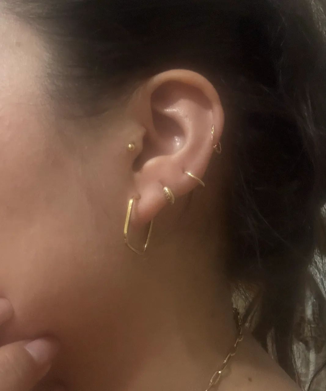 Par de brincos ouro 18k