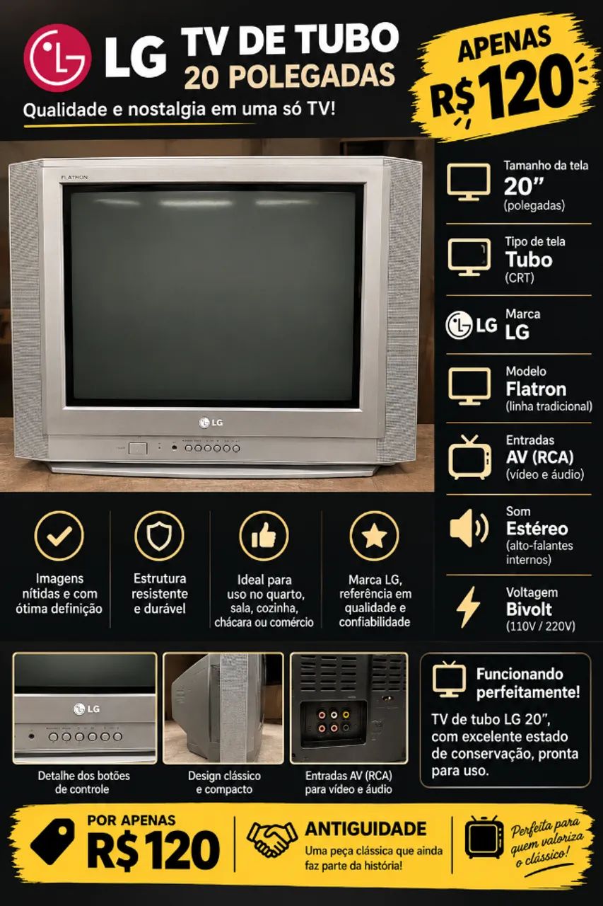 (Antiguidade) TV LG 20 Polegadas.