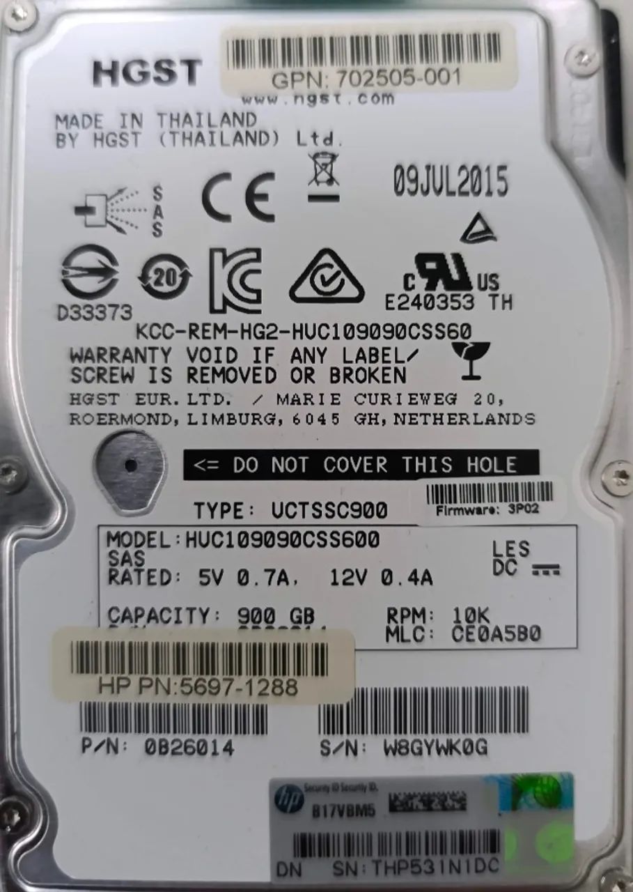HD SAS Hitachi 900gb 10k 2,5' 