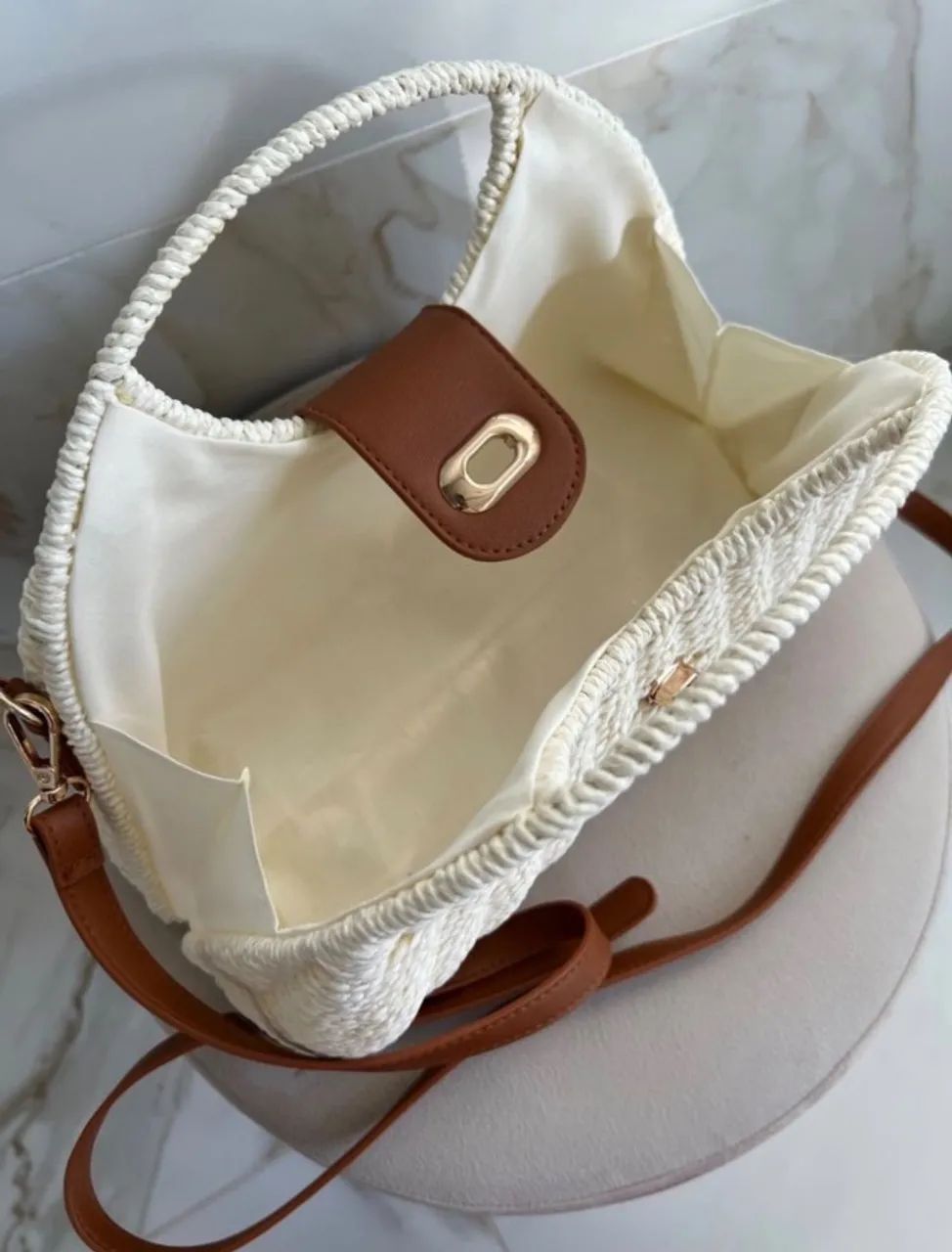 Bolsa meia lua off white - Foto 2