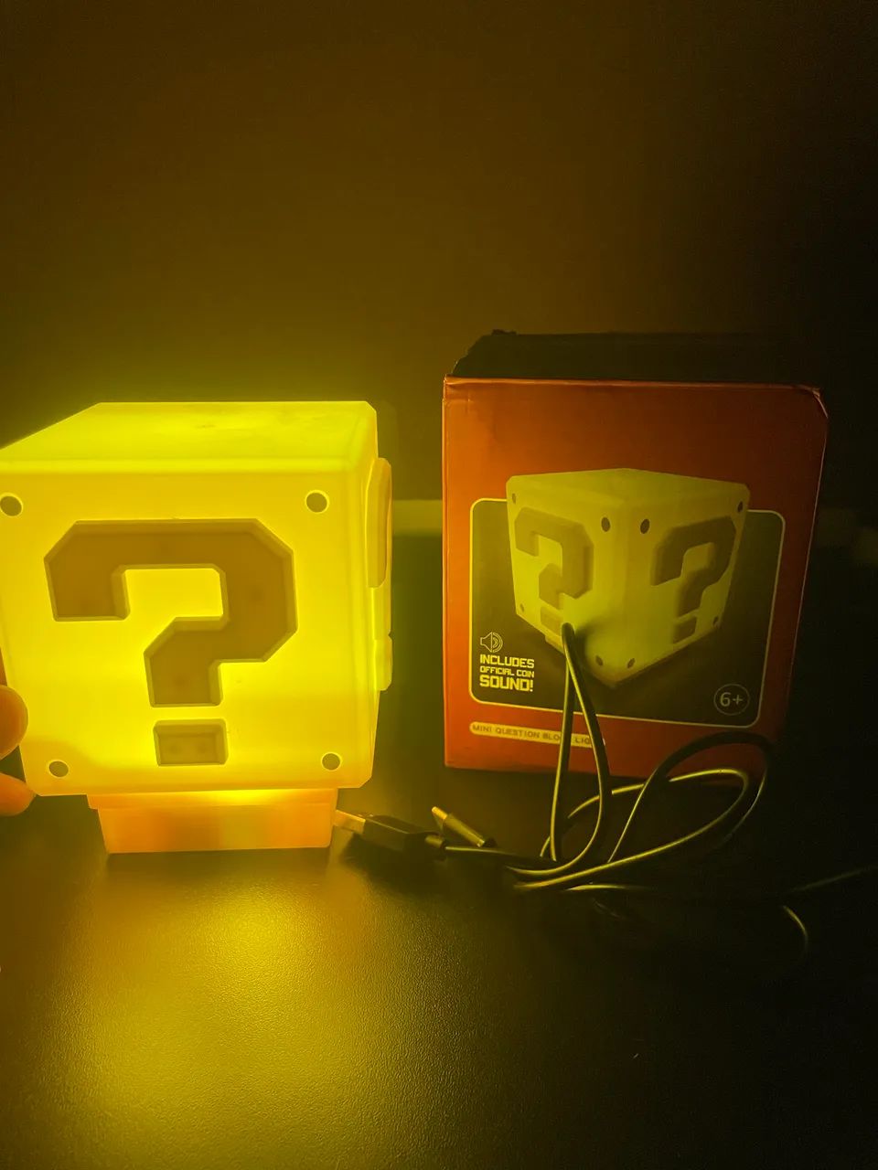 Luminária Cubo Mario Bros com som