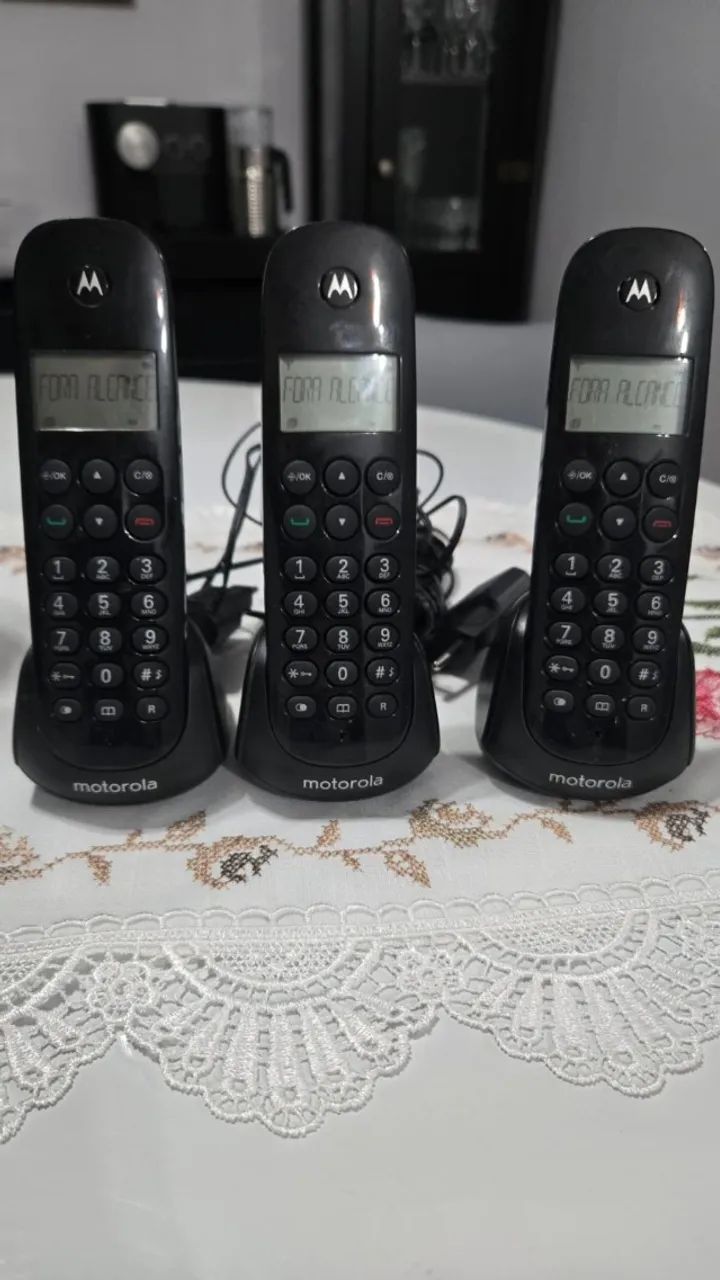 Telefones Sem Fio Motorola com 3 Bases - Funcionando Perfeitamente