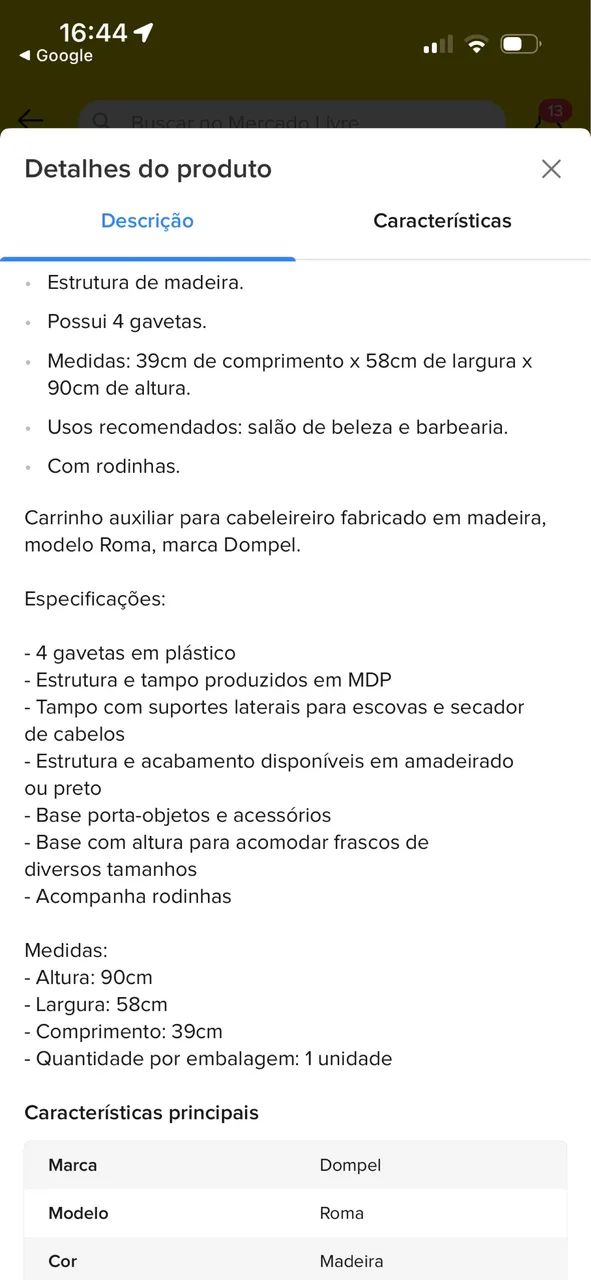 Carrinho Auxiliar Cabelo Roma - Foto 3