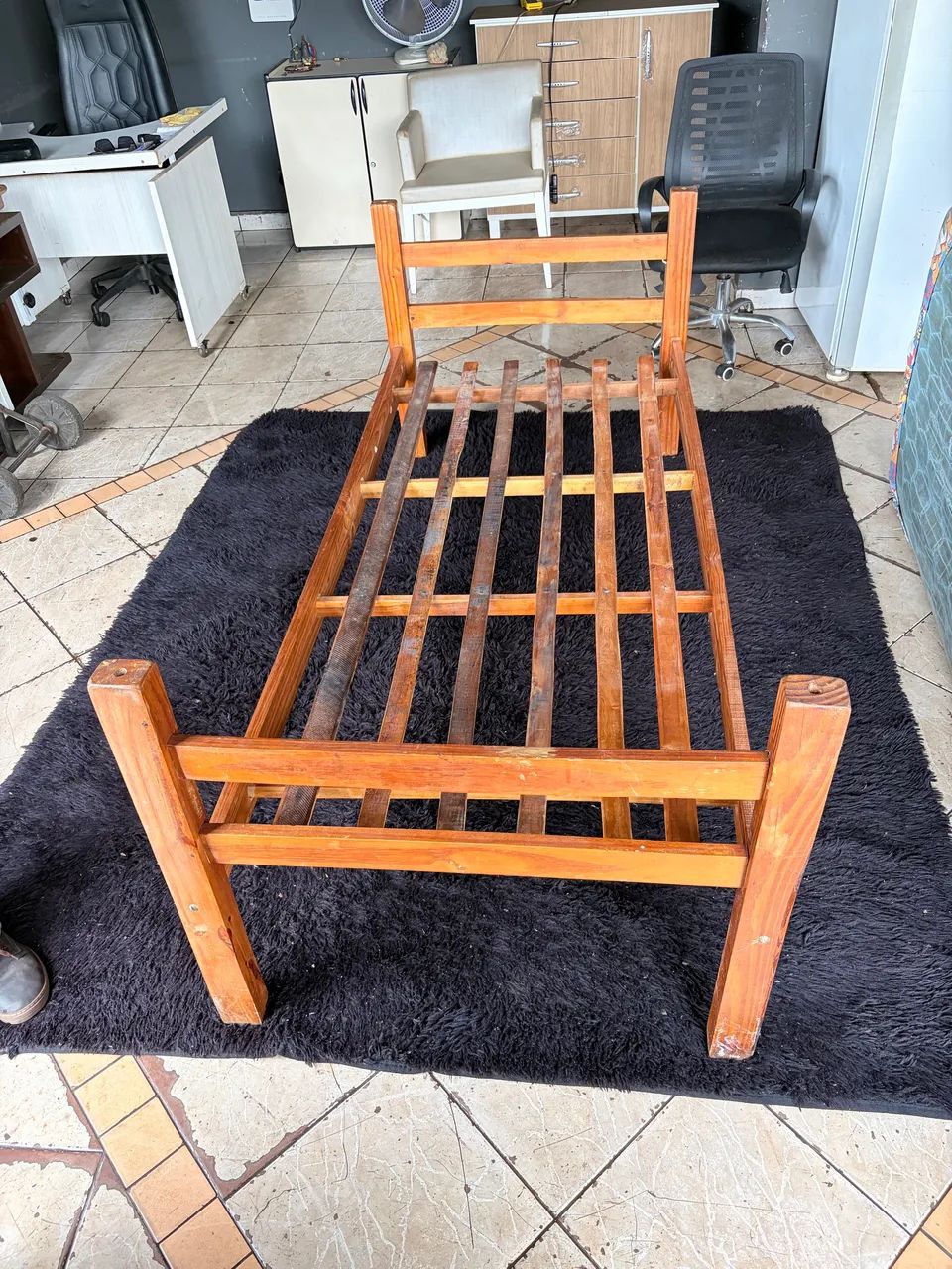 Cama solteiro de madeira (entrego )  - Foto 5