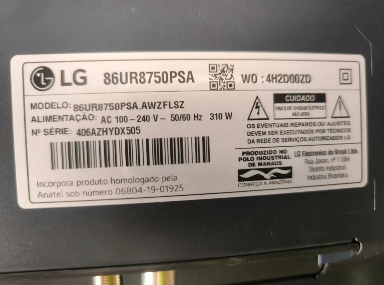 Tv Smart LG 86 polegadas 4K com defeito linhas - Foto 3