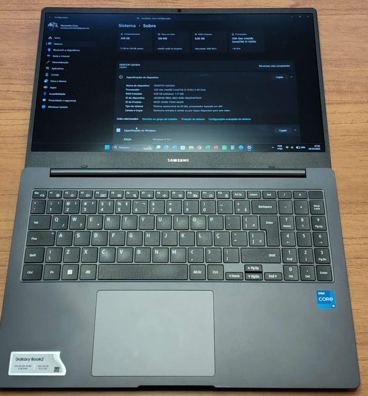 Notebook Samsung Galaxy Book 2 core i5 12a Ger  - Foto 3