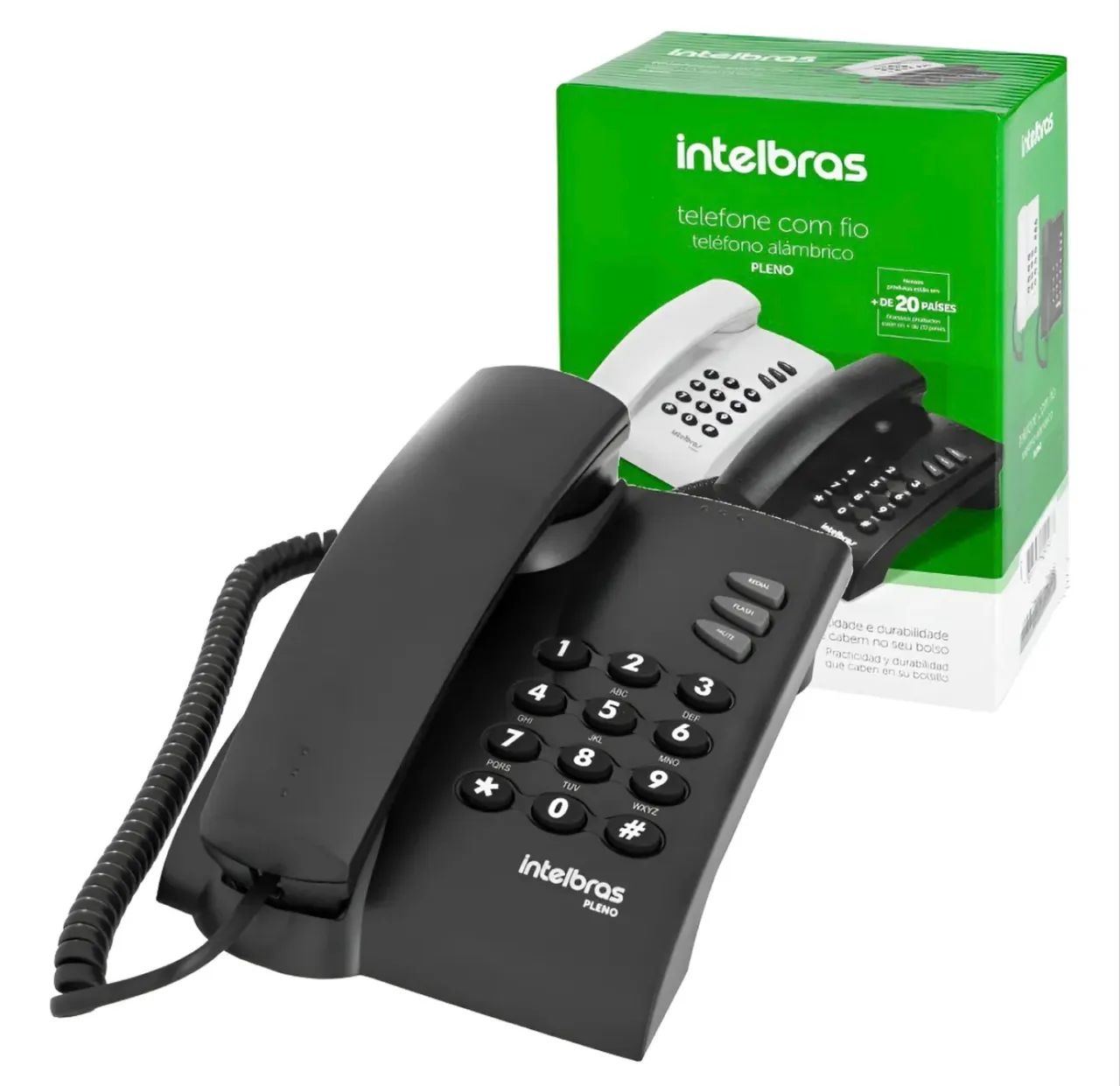 Telefone Fixo Preto Com Fio Intelbras