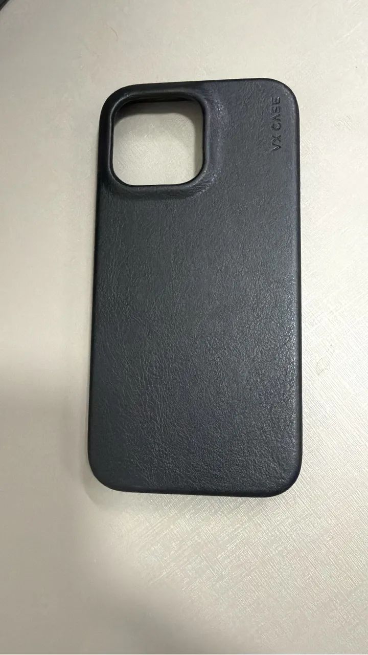 Capa MagSafe VX Case para iPhone 14 Pro Max - Couro Preta - Foto 3
