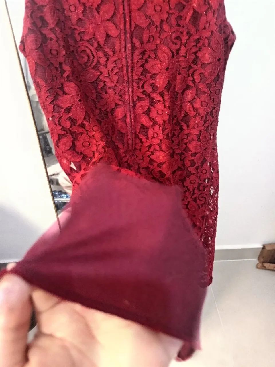 Vestido vermelho com renda  - Foto 5