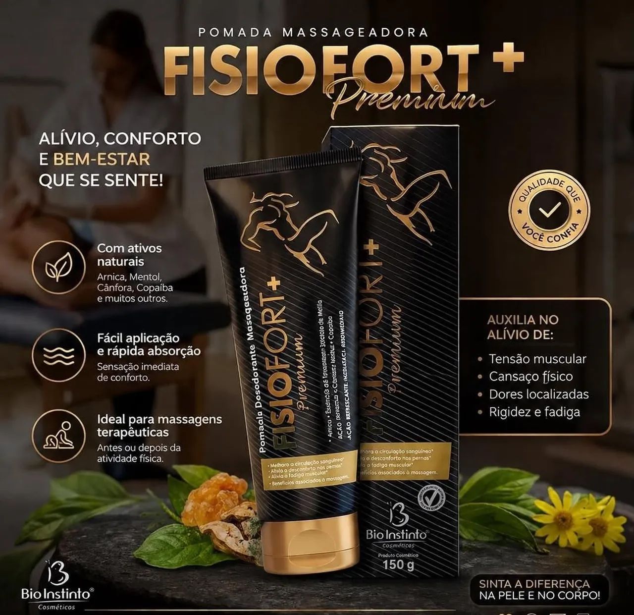 Pomada para massagem fisioort 