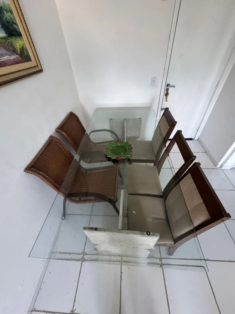 MESA DE VIDRO E OS PES DE MARMORE DE SALA DE ESTAR  E JANTAR  - Foto 3