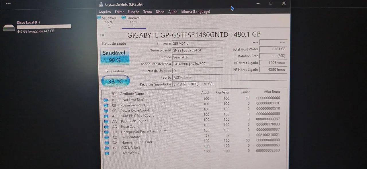 SSD Gigabyte 480 Gb + Case de acrílico  - Foto 3