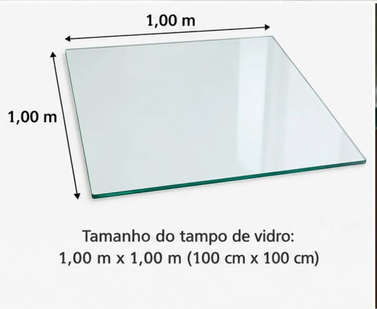 Tampo de Mesa de Vidro 1x1 m