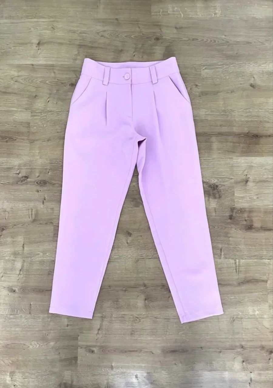 Calça tipo alfaiataria M Rosa Claro - Foto 2