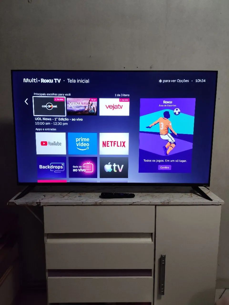 TV smart Roku 50 polegadas 4K com borda infinita zerada novinha  - Foto 2