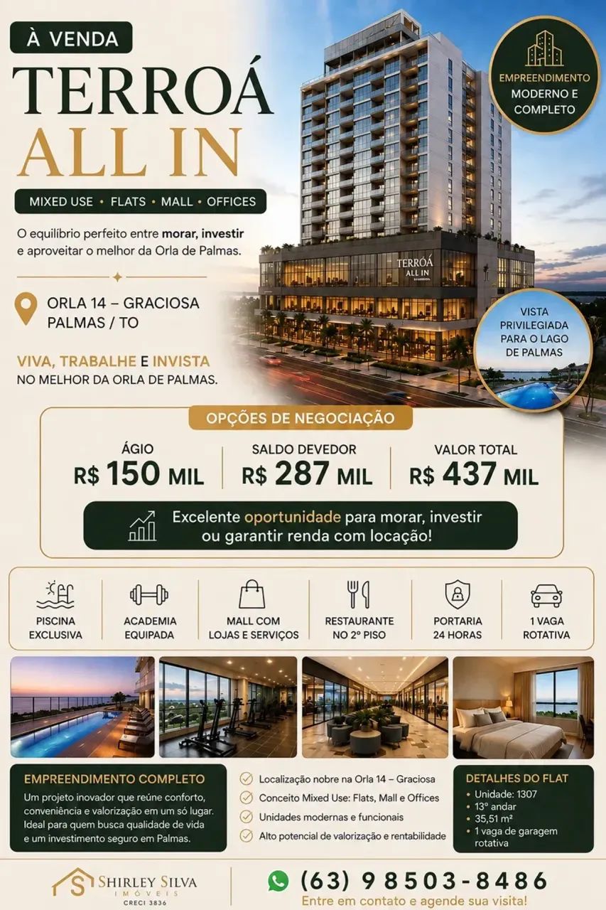 Flat à Venda no Terroá All In  Orla 14 | Ágio - Foto 5