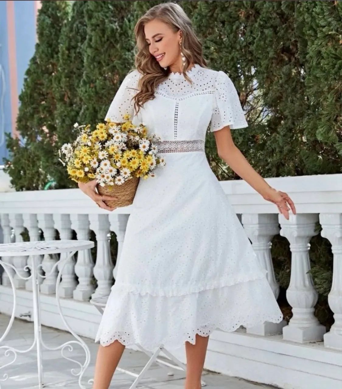 Vestido midi branco noiva civil - Foto 5