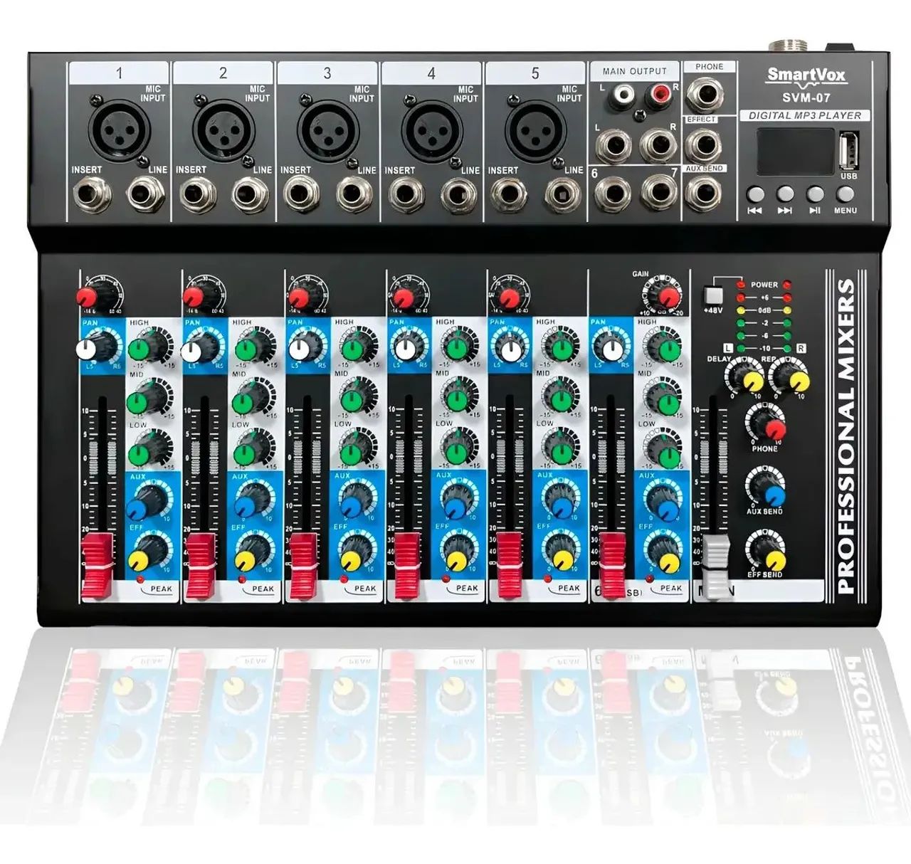 Console De Mixagem Smartvox Svm-07 - 7 Canais Com Bluetooth - Foto 3