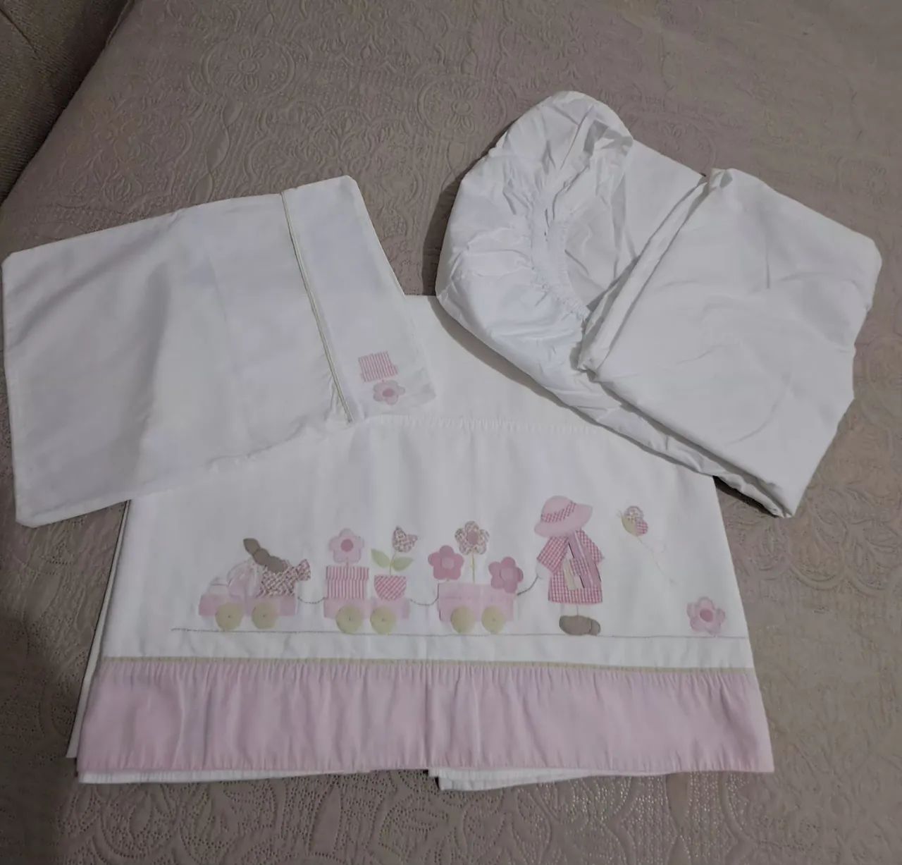 Conjunto berço 3 peças 100 algodão  - Foto 2