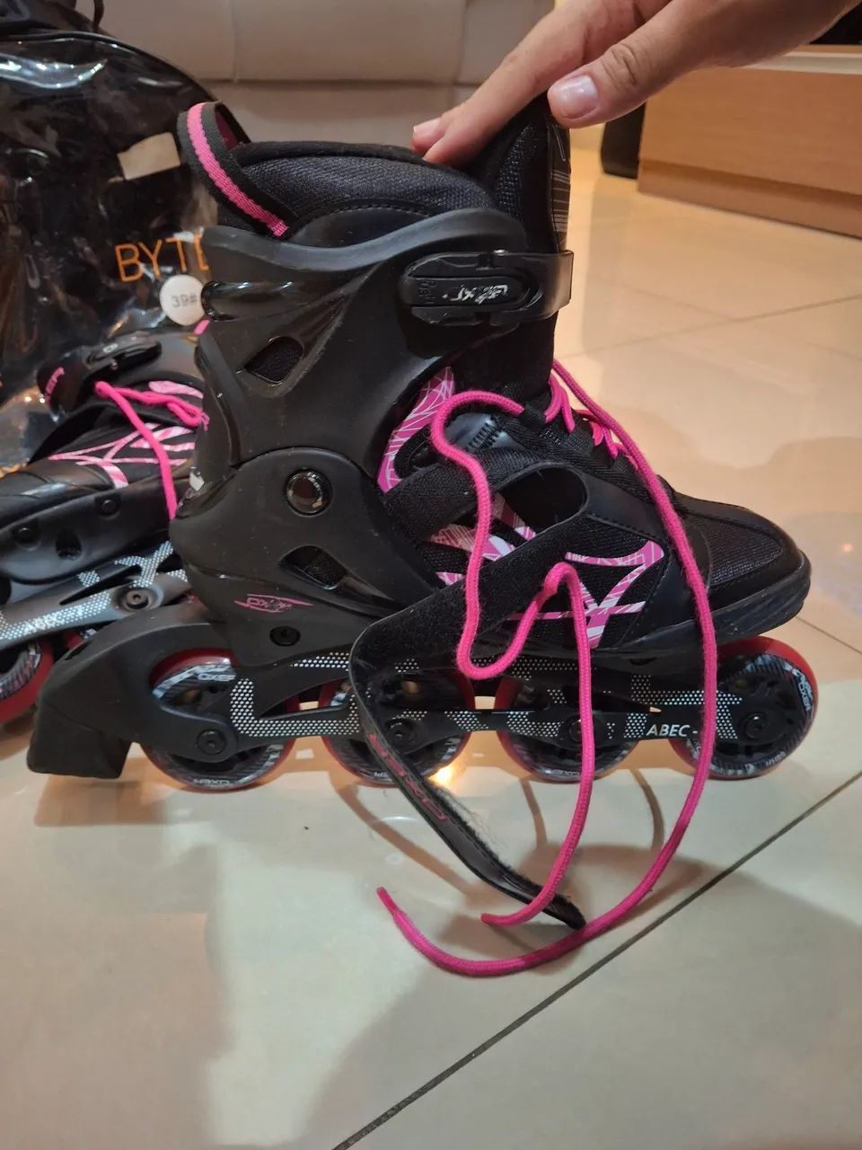 Patins Oxer Freestyle Rosa - 4 Rodas Num: 39 - Foto 4