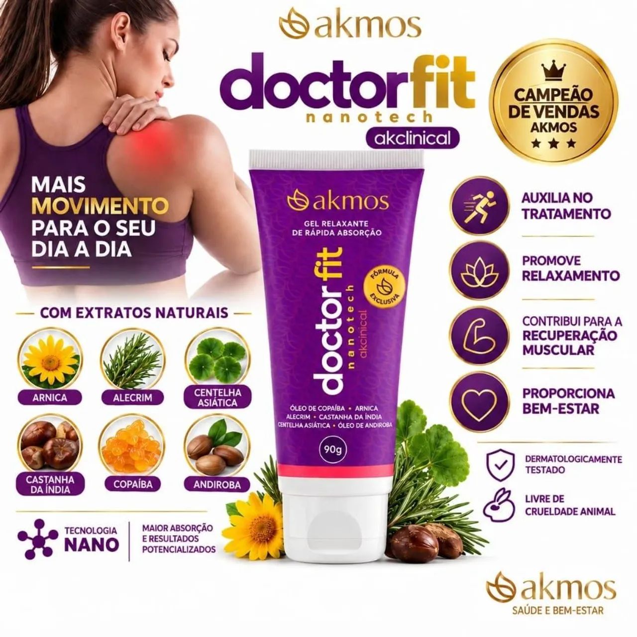 Gel relaxante Doctor Fit para massagem 