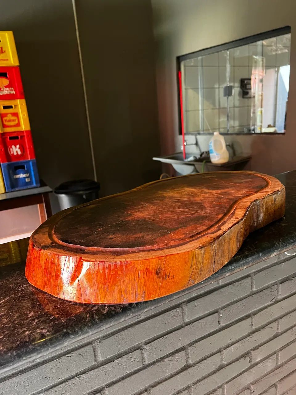 Tábua de carne madeira rústica 