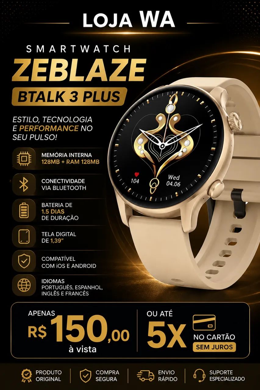 Smartwatch zeblaze btalk 3 plus 