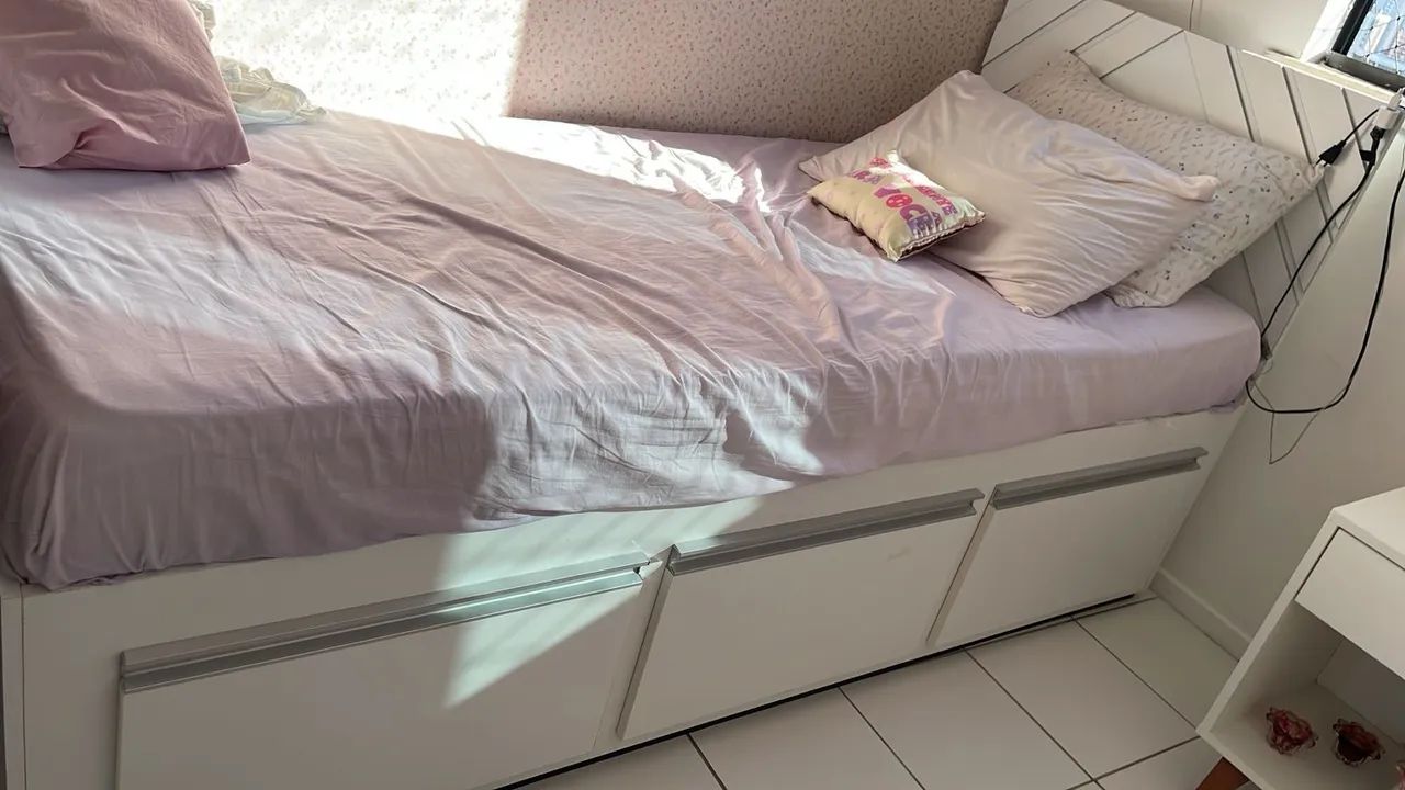 Base para cama solteiro com gavetas