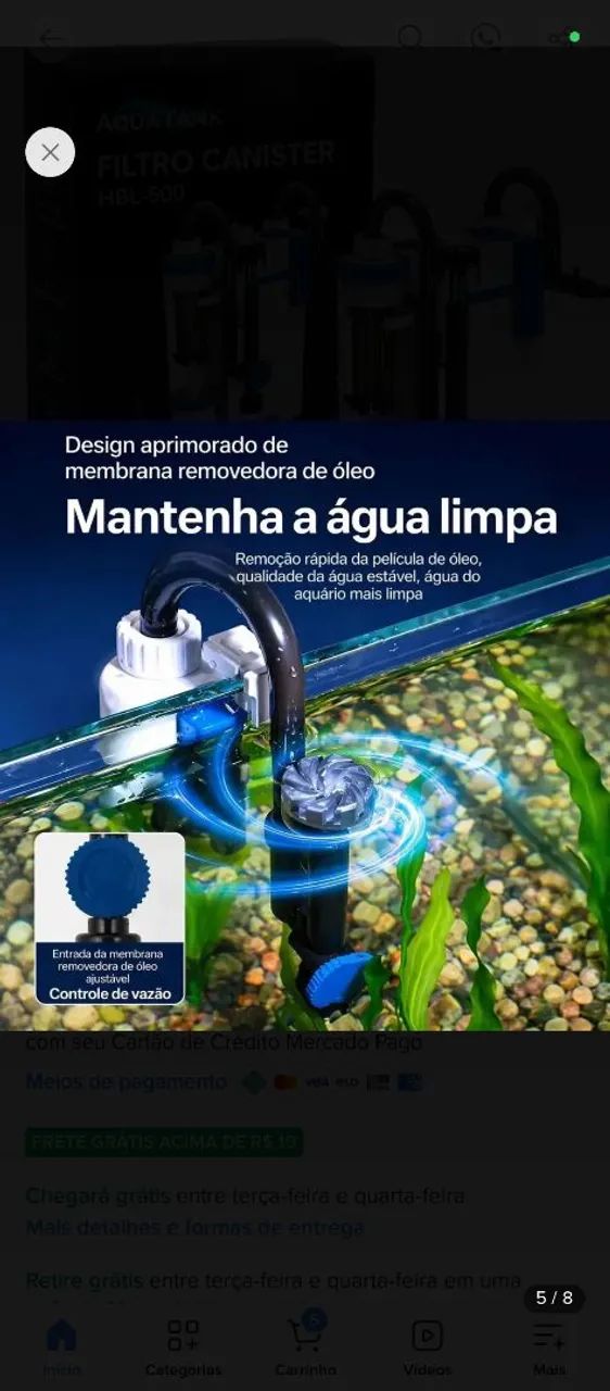 Filtro de aquário Aqua Tank mini canister  - Foto 4