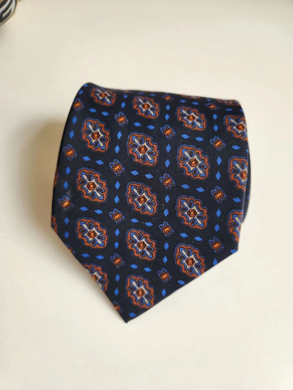 Gravata Francesa vintage azul escuro 