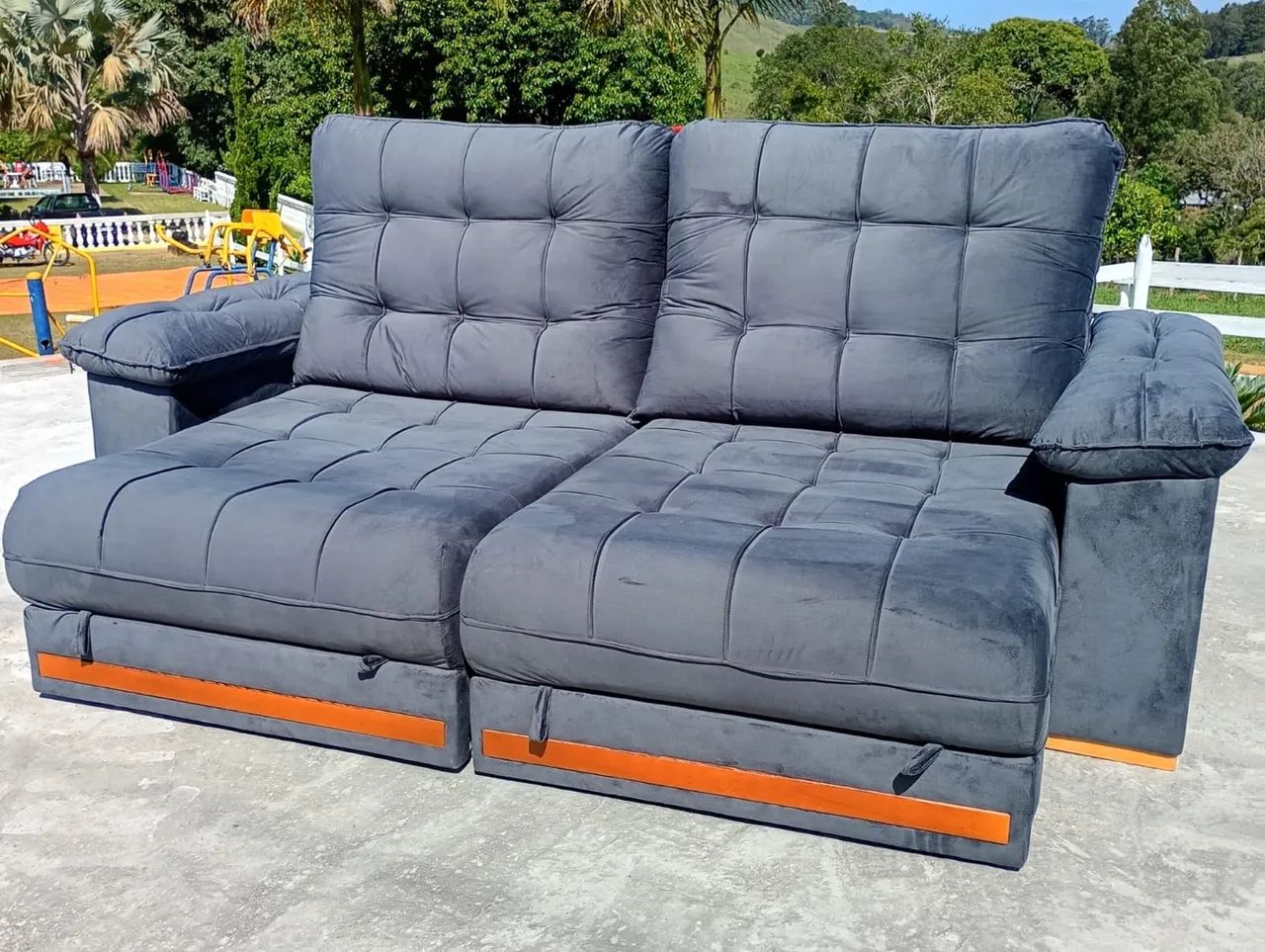 Sofa cinza retratil 2,60 de luxo !! - Foto 3