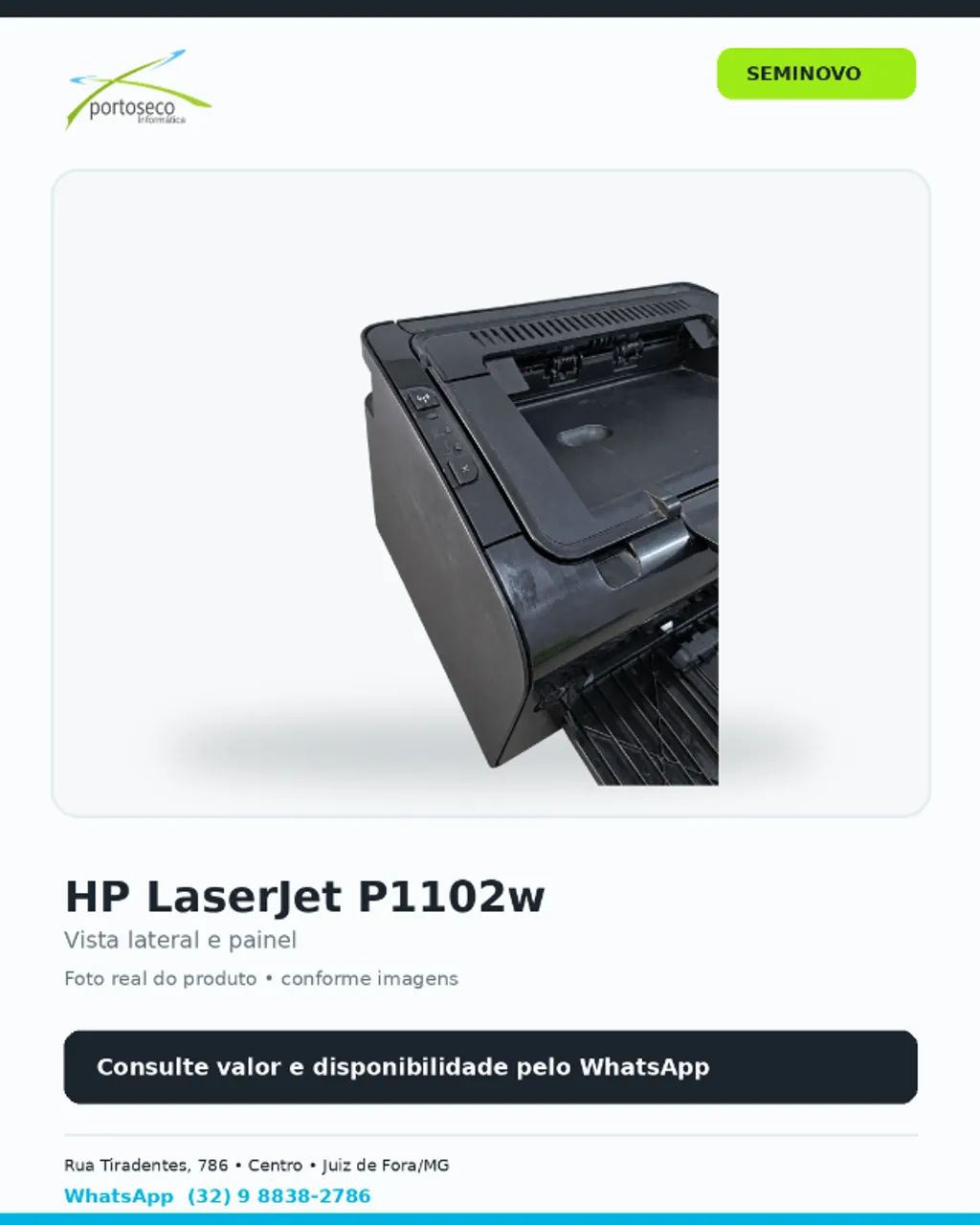 Impressora HP LaserJet P1102w - Monocromática, USB e Wireless - Foto 4