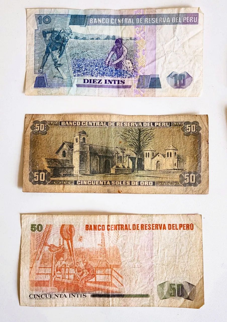 Coleção de notas antigas do Peru - Soles de Oro e Intis - Foto 4